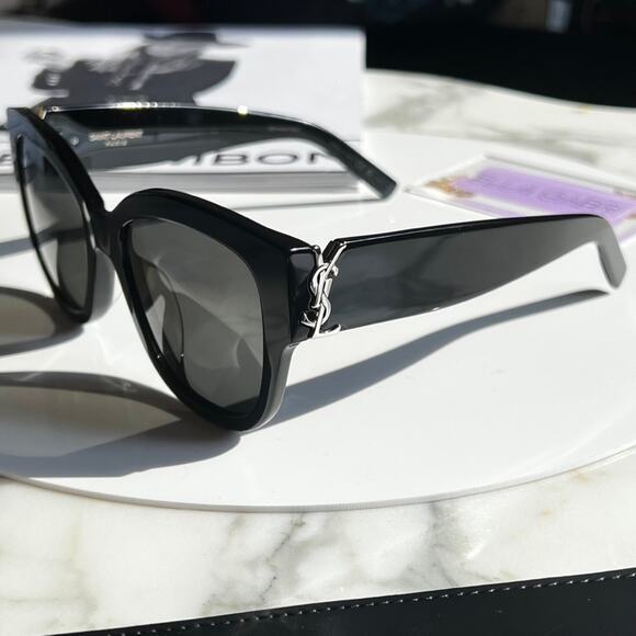 NEW Saint Laurent SLM95/F Black POLARIZED Sunglasses - Picture 7 of 11